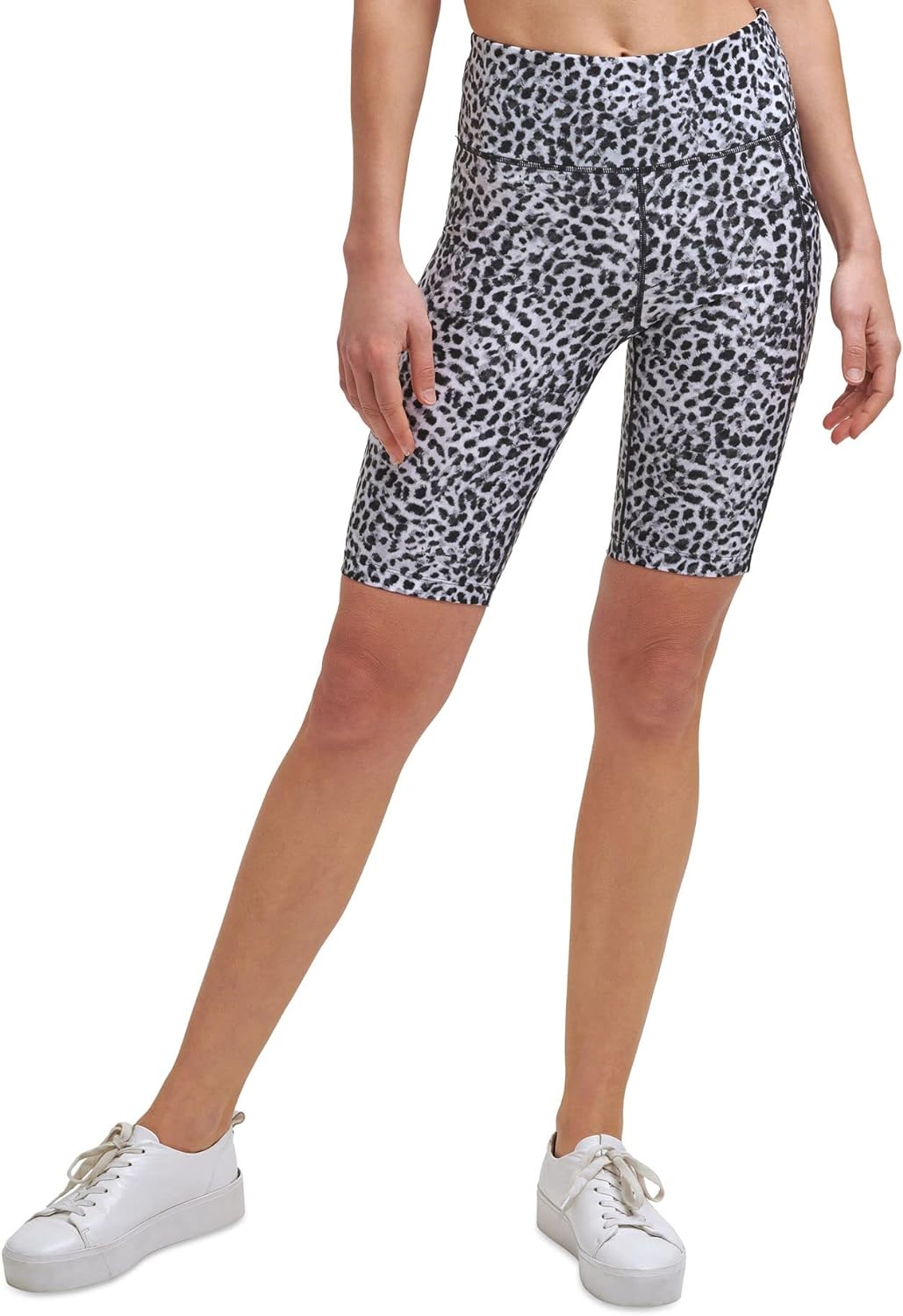 Calvin Klein Performance High-Waist Bike Shorts (X-Small, Feline Black)