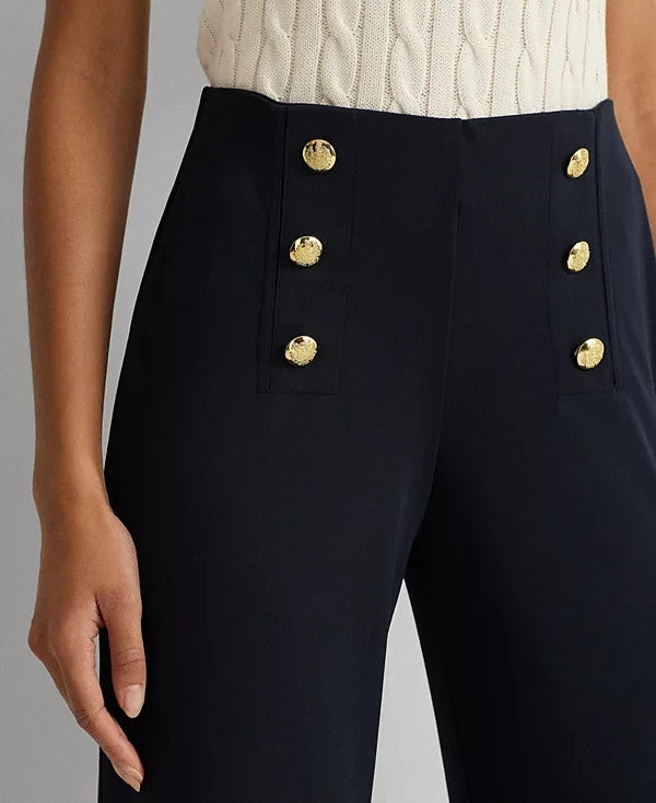 Lauren Ralph Lauren Stretch Jersey Wide-Leg Pants Black Size XS MSRP $145