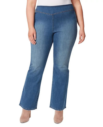 Jessica Simpson Trendy Pull-On Flare Jeans BLUE Plus Size 14W MSRP $80