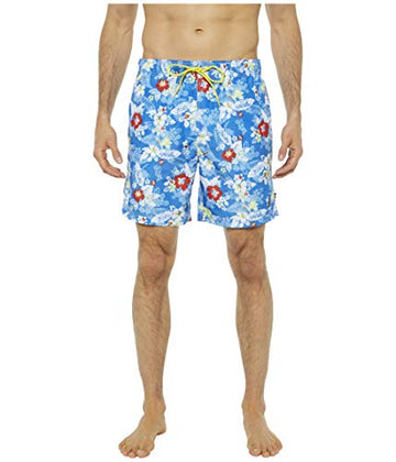 Nautica 8" Floral Print Quick-Dry Swim Blue Swimwear Trunk Shorts Size 2XL