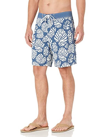 Quiksilver Waterman Men's Print Boardshort Swim Trunk, Blue Throwback, Size 40