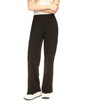 Michael Kors Women's High-Rise Wide-Leg Cargo Pants Black Size XL MSRP $98