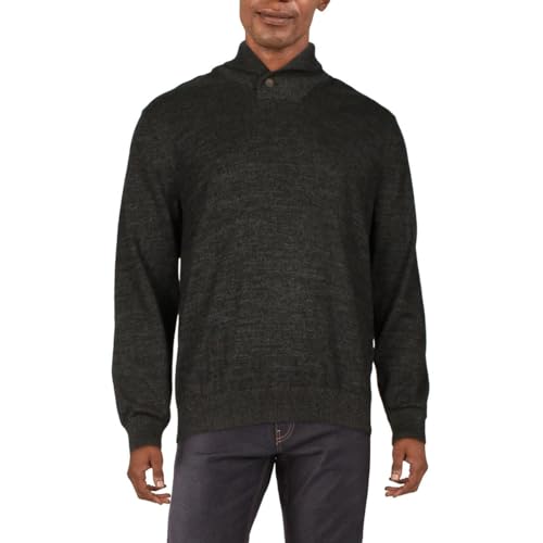 Club Room Mens Shawl Collar Cotton Pullover Sweater Black Size L