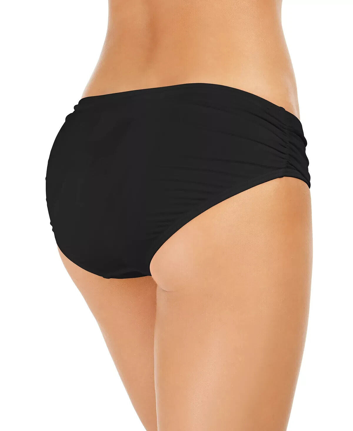 MICHAEL KORS Shirred Bikini Bottoms Black Size S MSRP $52