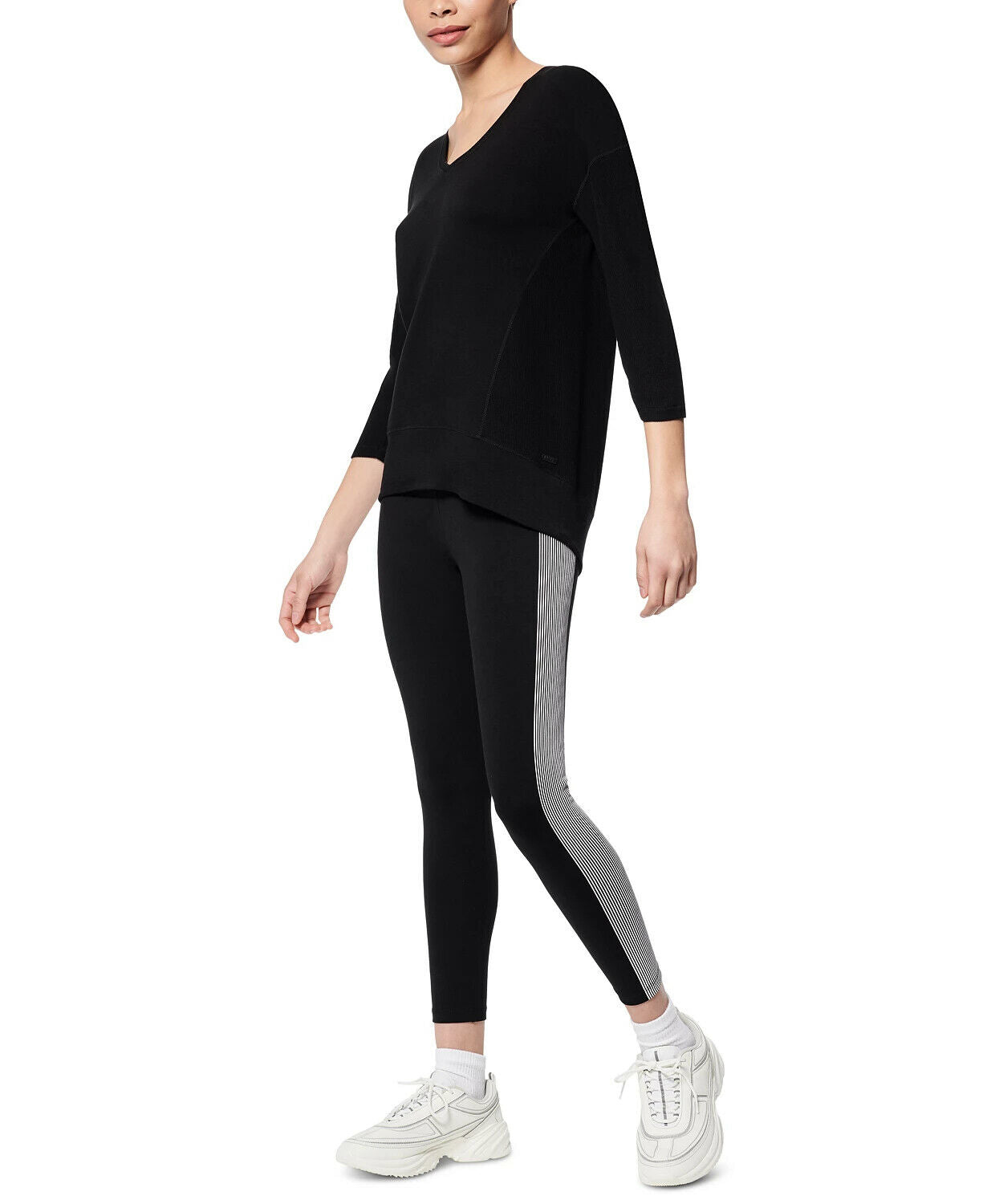 Marc New York Peaceful Yoga 3/4-Sleeve T-Shirt Womens black Size S MSRP $59
