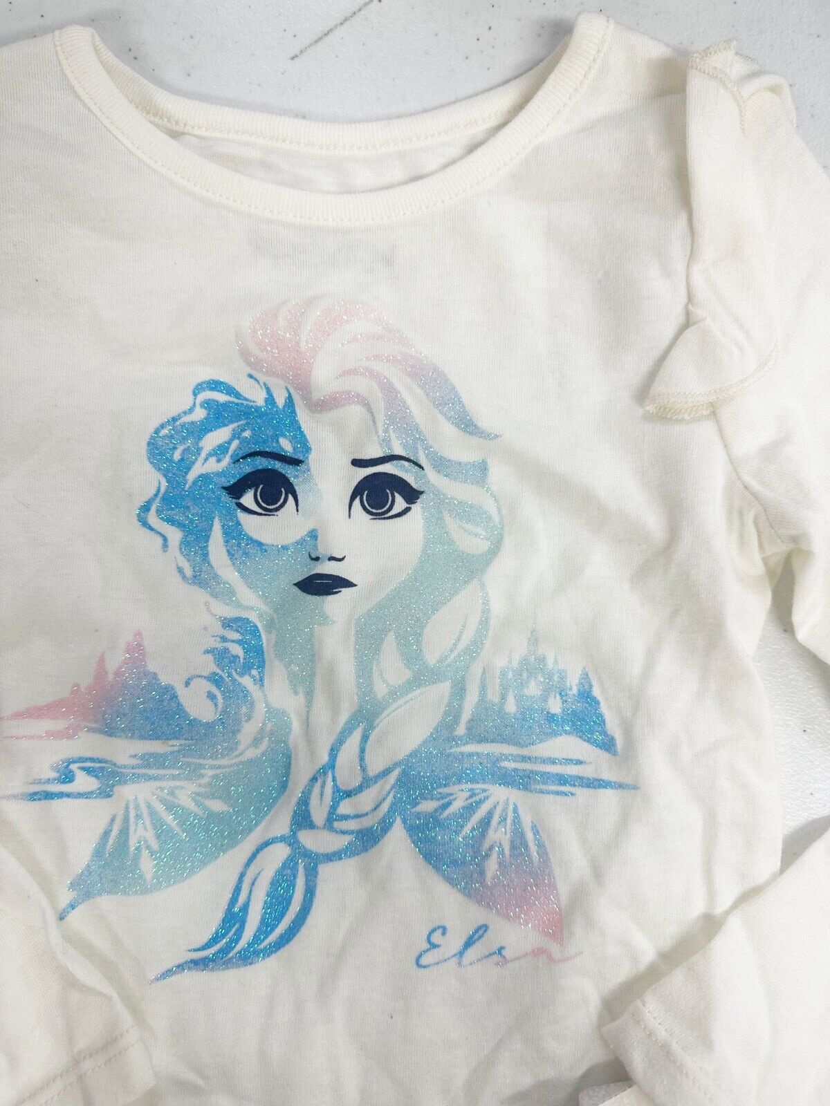 Disney ELSA Long Sleeves TEE Ivory Size 4