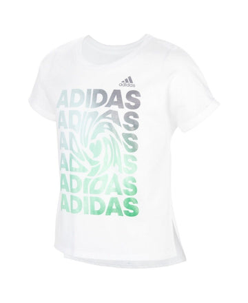 adidas Big Girls Short Sleeve Dolman White Size S (7/8)