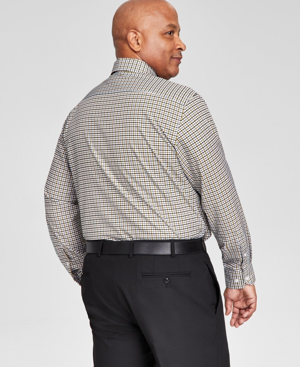 Tayion Collection Men's Slim-Fit Plaid Dress Shirt Brown Size 17/17.5 x 32/33