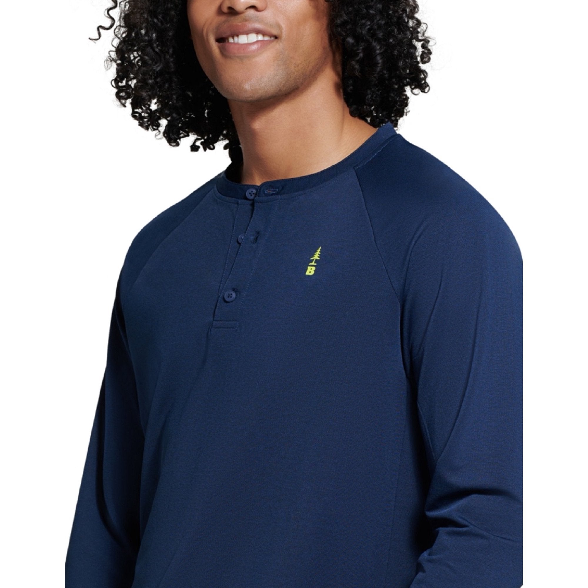 Bass Outdoor Men's Hilltop Long Sleeve Henley Blue Size L