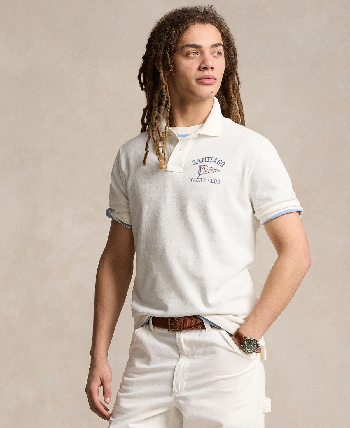 Polo Ralph Lauren Classic-Fit Nautical-Print Cotton Polo Shirt Size XS MSRP $125