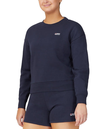 FILA Women's Stina Fleece Sweatshirt Navy Blue Size XL MSRP $40
