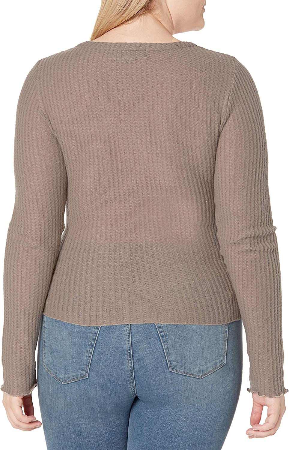 KENDALL + KYLIE Women's Button Front Long Sleeve Top, Charcoal Gray Plus Size 2X