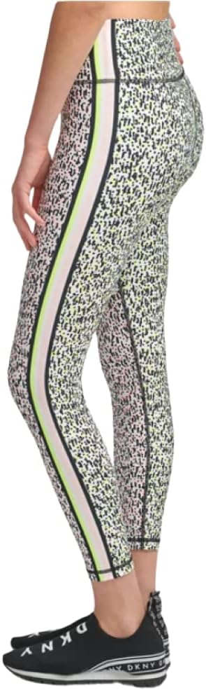 DKNY Performance Printed Side-Striped Leggings Sapphire Size XL