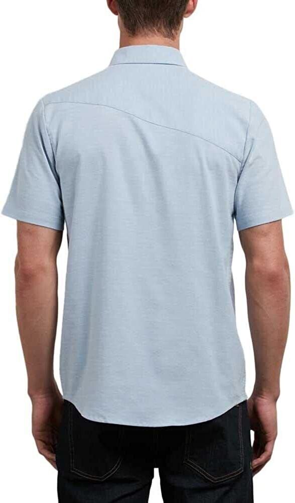 Volcom mens Everett Oxford Button Down Shirt Wrecked Indigo Blue Size S MSRP $55