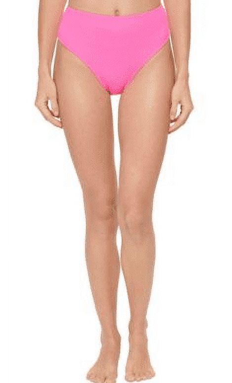 DKNY Women's Textured High Waist Bikini Bottom Swimsuit Pink Size XS Pink