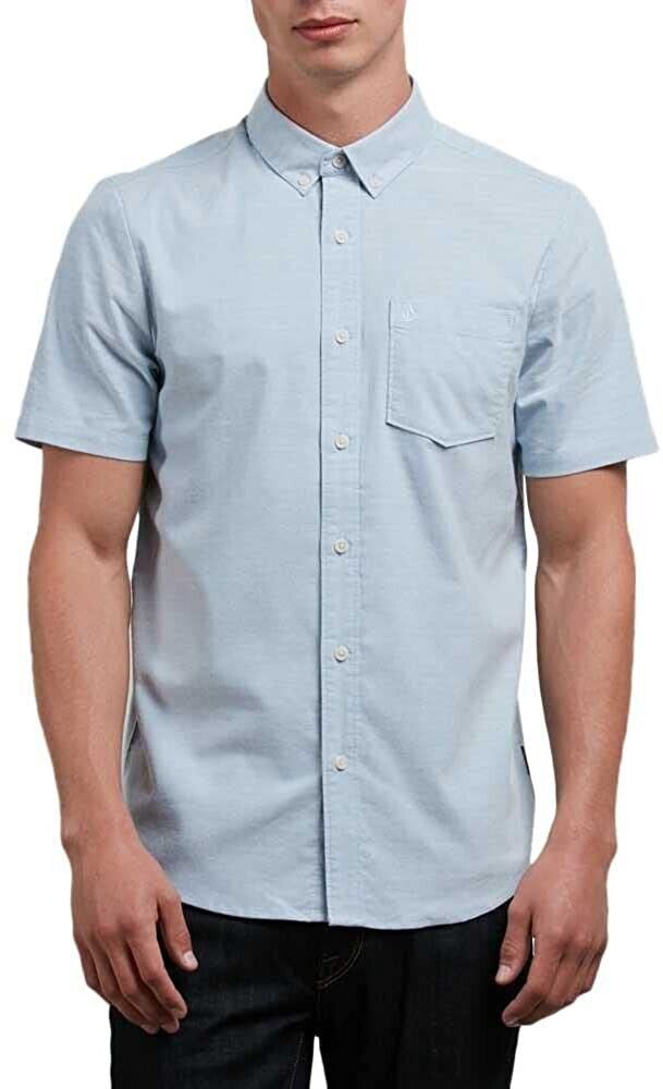 Volcom mens Everett Oxford Button Down Shirt Wrecked Indigo Blue Size S MSRP $55