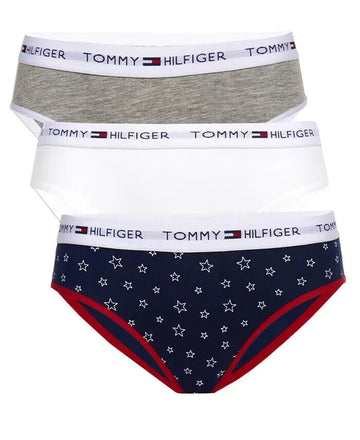 Tommy Hilfiger Little Girls 3-Pk. Bikini Underwear Gray Blue Size XXS (2-3)