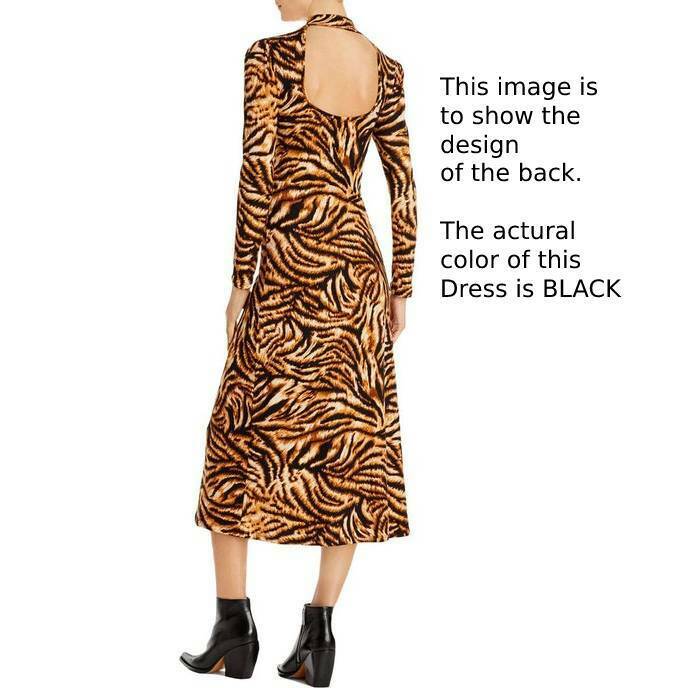 Aqua Womens Black Puff Sleeve Knit Mock Neck Maxi Dress Size S MSRP $68