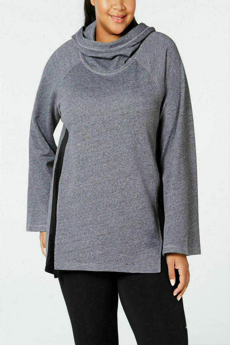 Calvin Klein Sweatshirt Performance Cowl Pullover Women Gray Size S MSRP $69