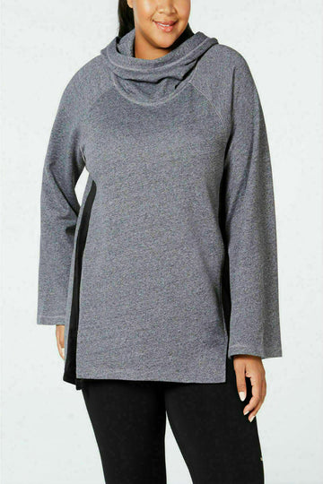 Calvin Klein Sweatshirt Performance Cowl Pullover Women Gray Size S MSRP $69