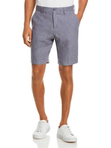 The Men's Store Mens Linen Houndstooth Khaki, Chino Shorts Gray Size 38