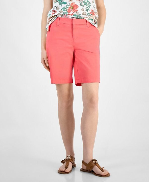 Tommy Hilfiger Women's TH Flex 9 Inch Hollywood Bermuda Shorts, SIZE 14, PINK$54