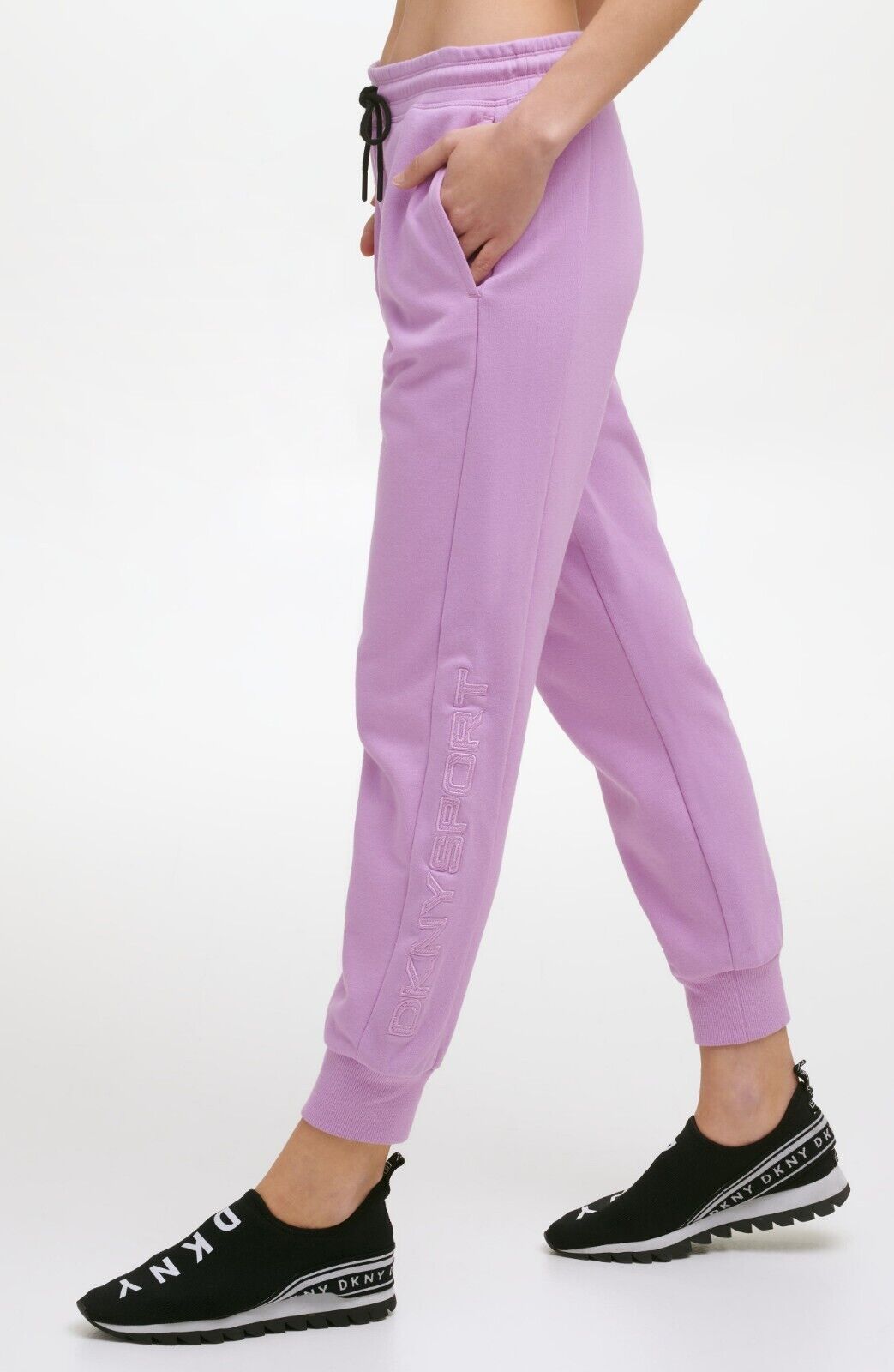 DKNY SPORT Womens Logo Cotton Joggers purple Size L MSRP $60