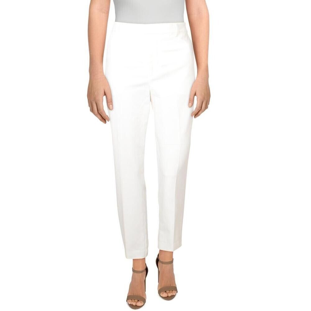 Lauren Ralph Lauren Womens High Rise Slim Fit Pants white Size 16 SALE $100