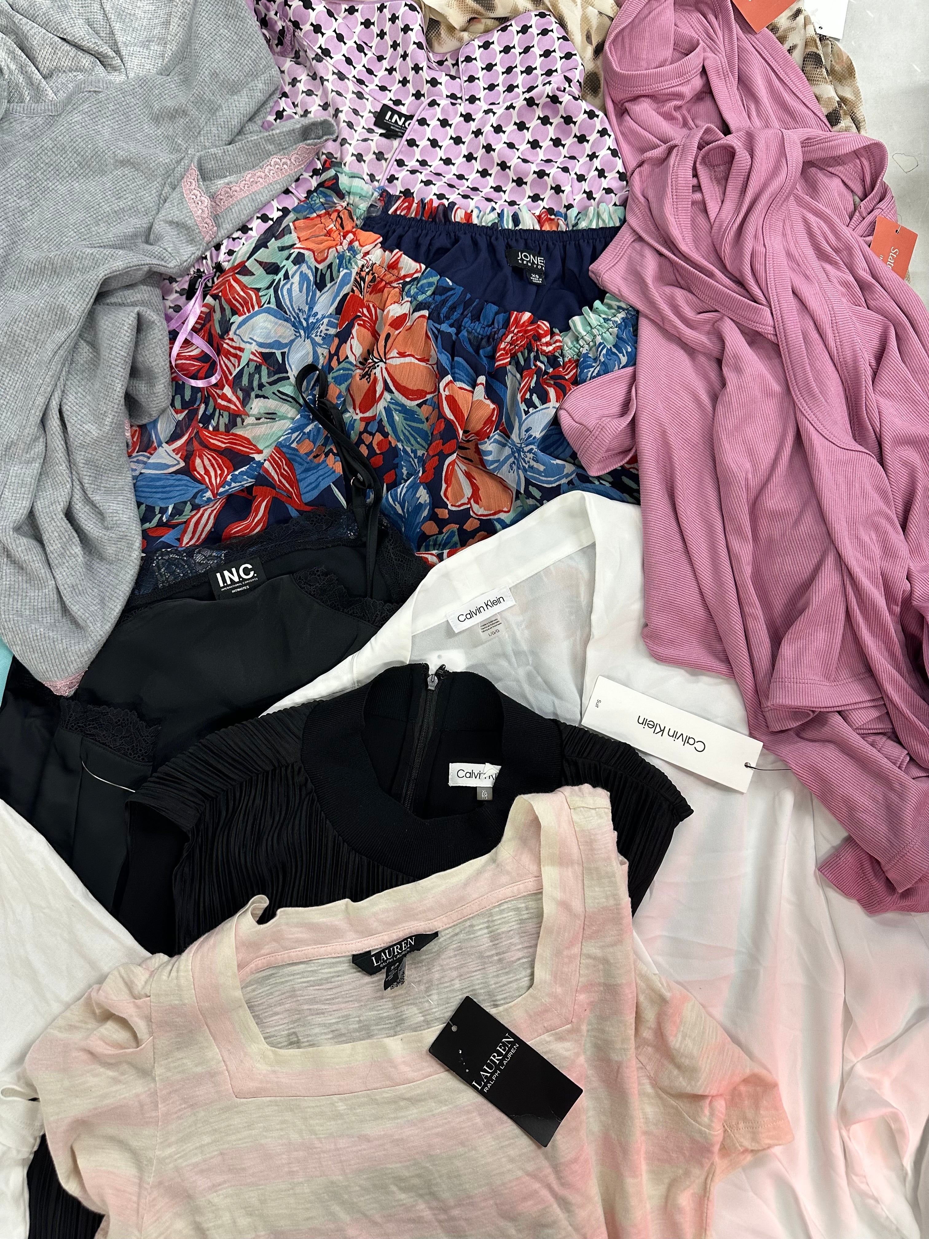 Women's Clothing Tops and Others Wholesale Lot, LAUREN RALPH LAUREN, NAUTICA, CALVIN KLEIN, JONES NEW YORK, ROUDELAIN and more, 17 items, Shelf Pulls, MSRP $1,023
