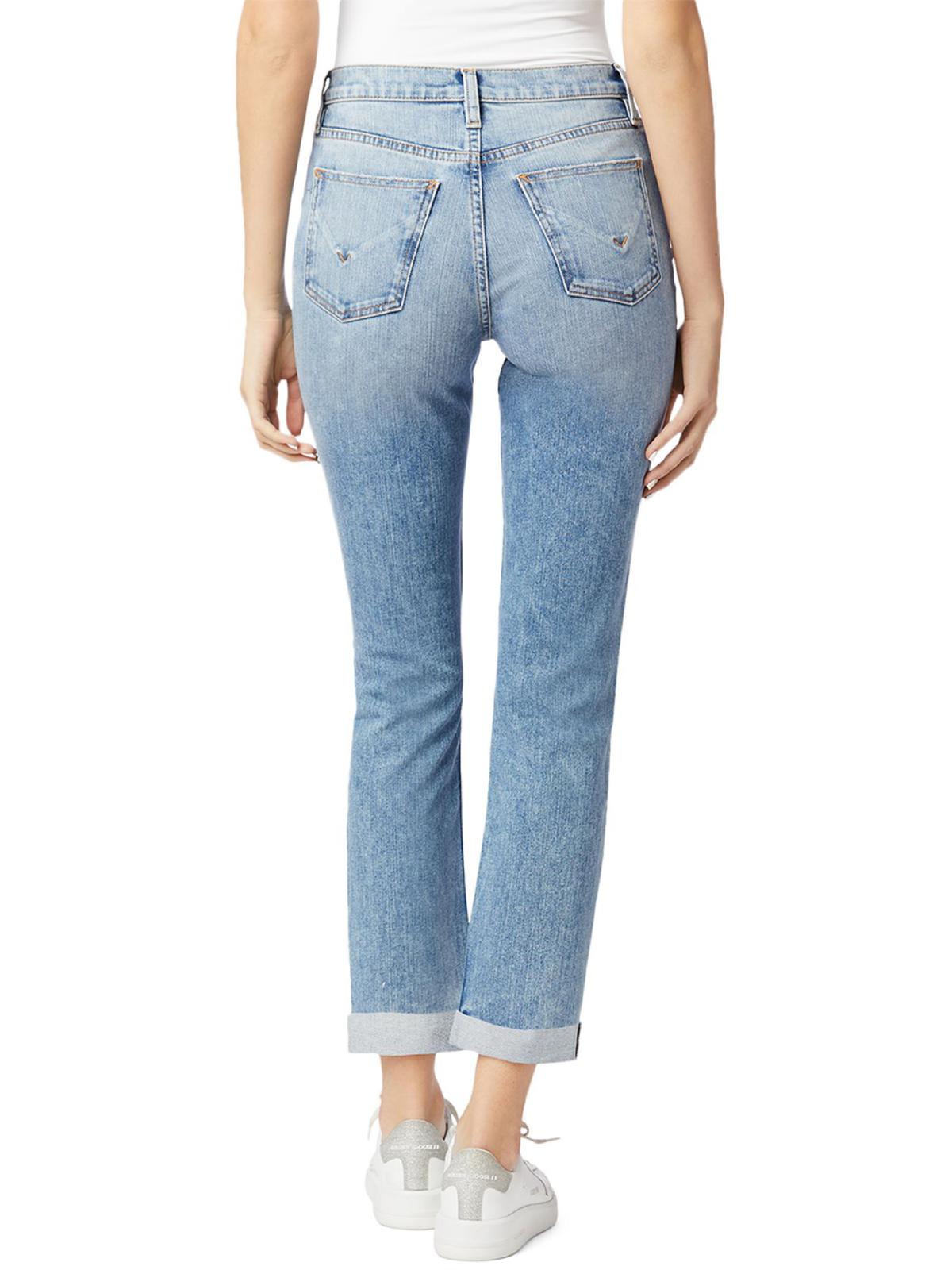 Hudson Womens Holly Denim High Rise Straight Leg Jeans Blue Size 25