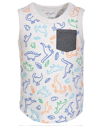 First Impressions Toddler Boys Tossed Dinos Tank Gray Size 3T