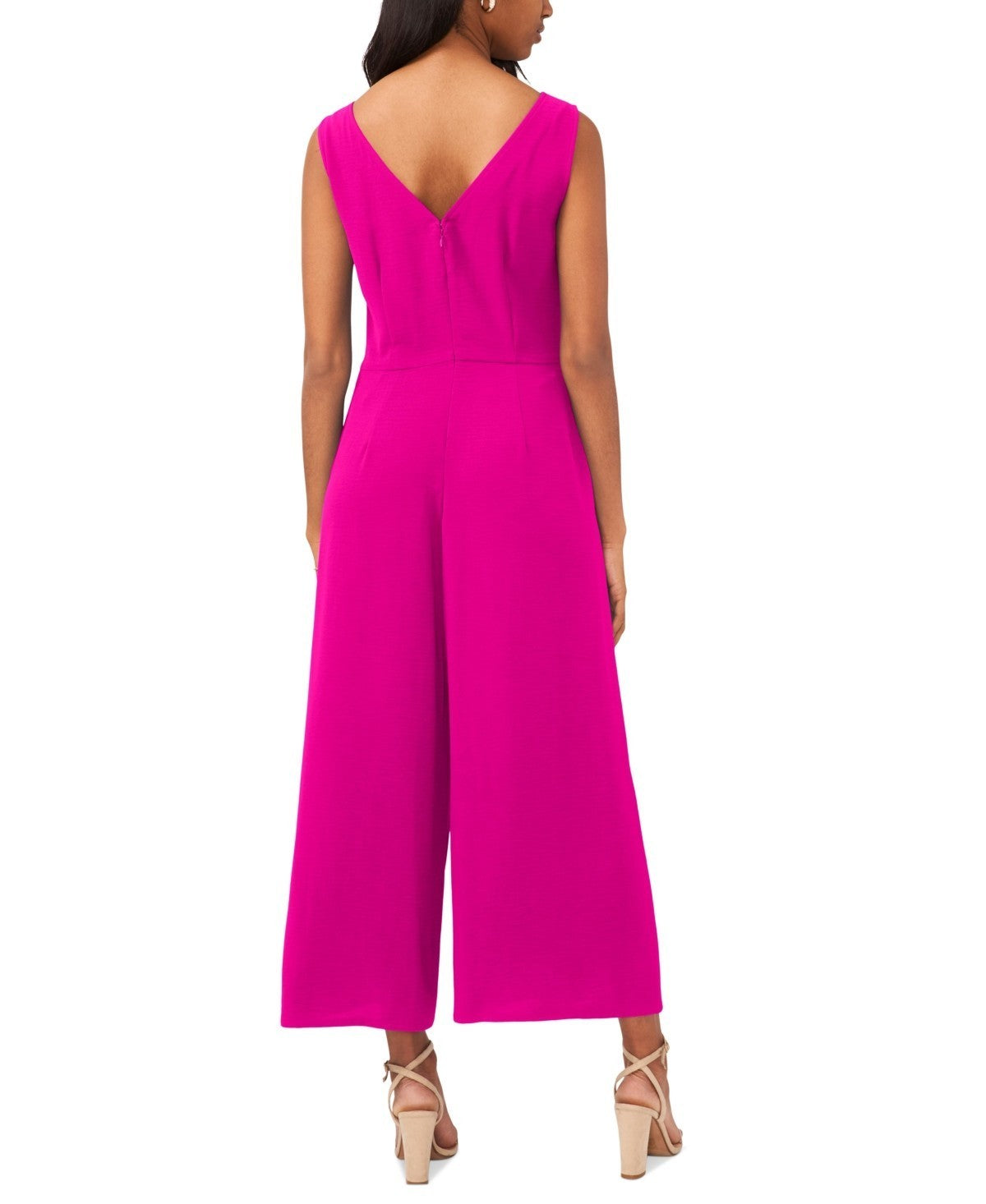 Vince Camuto Women's Sleeveless V-Neck Tie-Waist Jumpsuit Pink Size S MSRP $109
