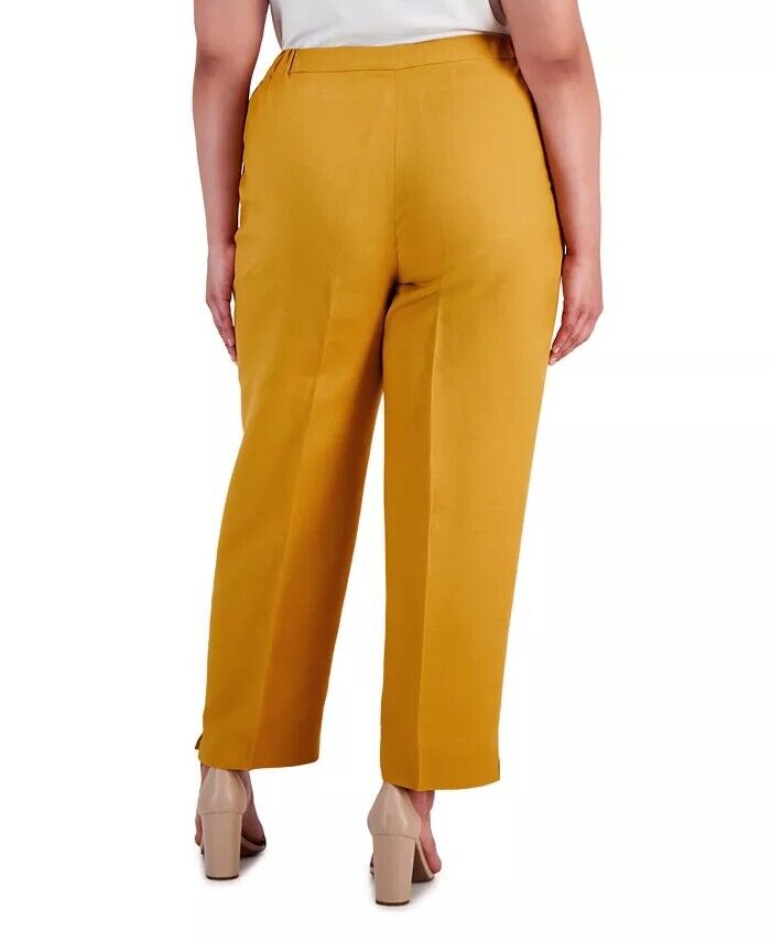 Kasper Mid Rise Straight-Le Butterscotcch YELLOW Plus Size 24W MSRP $89