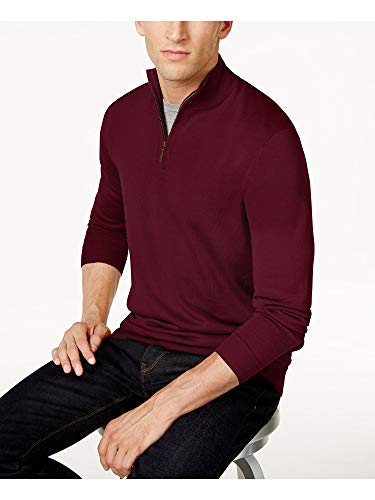 Clubroom Mens Burgundy Red Quarter-Zip Sweater Size XL