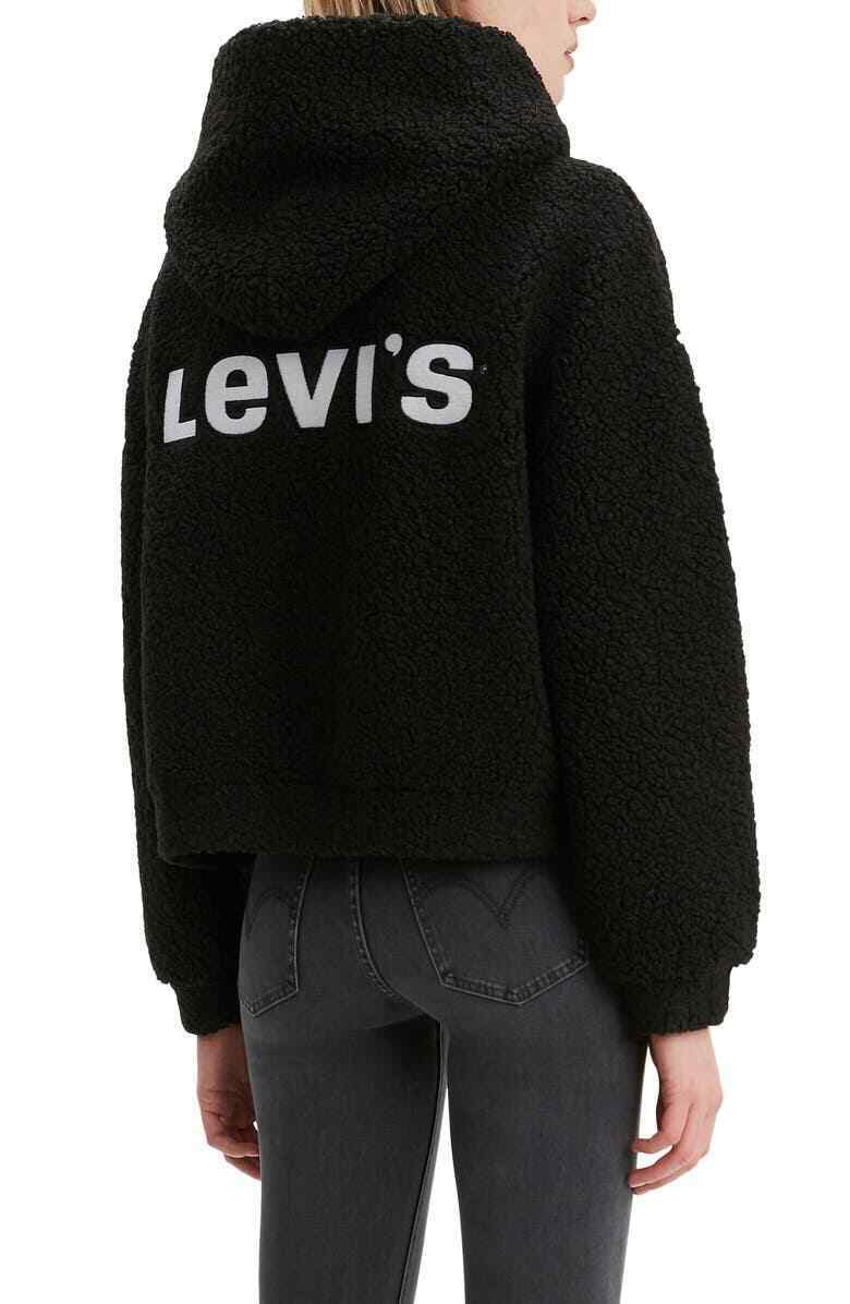 Levi's Anna Logo Black Hoodie Sweater Black Size M MSRP $80