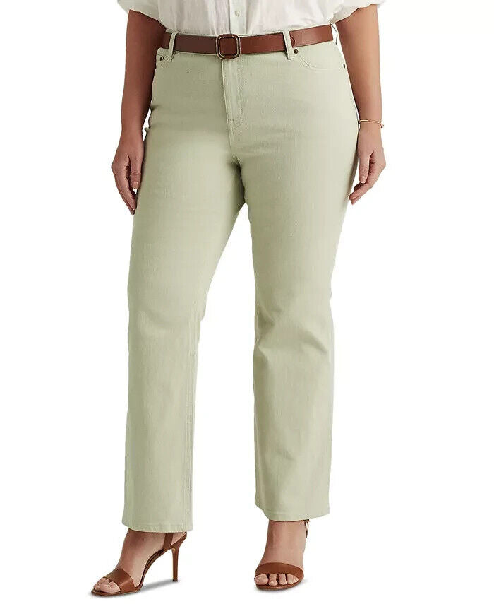 Lauren Ralph Lauren Womens Green Boot High Waist Jeans Green Plus Size 18W $110