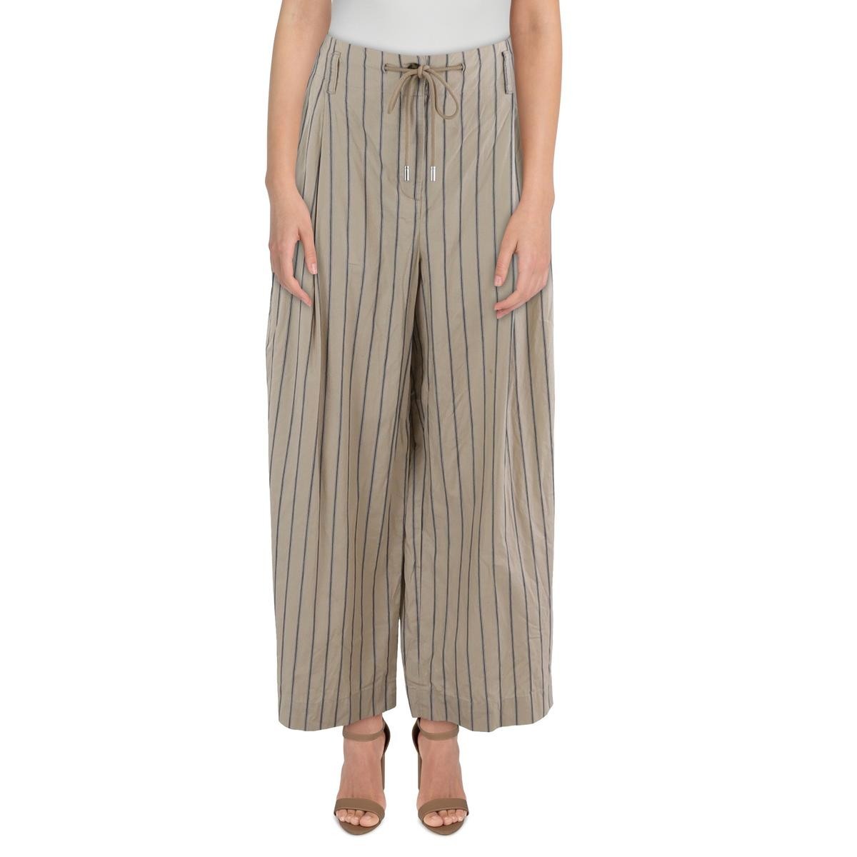 Nautica Womens Ankle Wide Leg Draw String Waist Ankle Pants Size XL $89