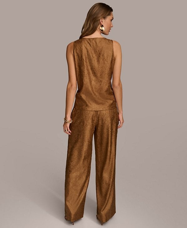 Donna Karan New York DKNY Textured Metallic Wide Leg Pants Size 0 $109