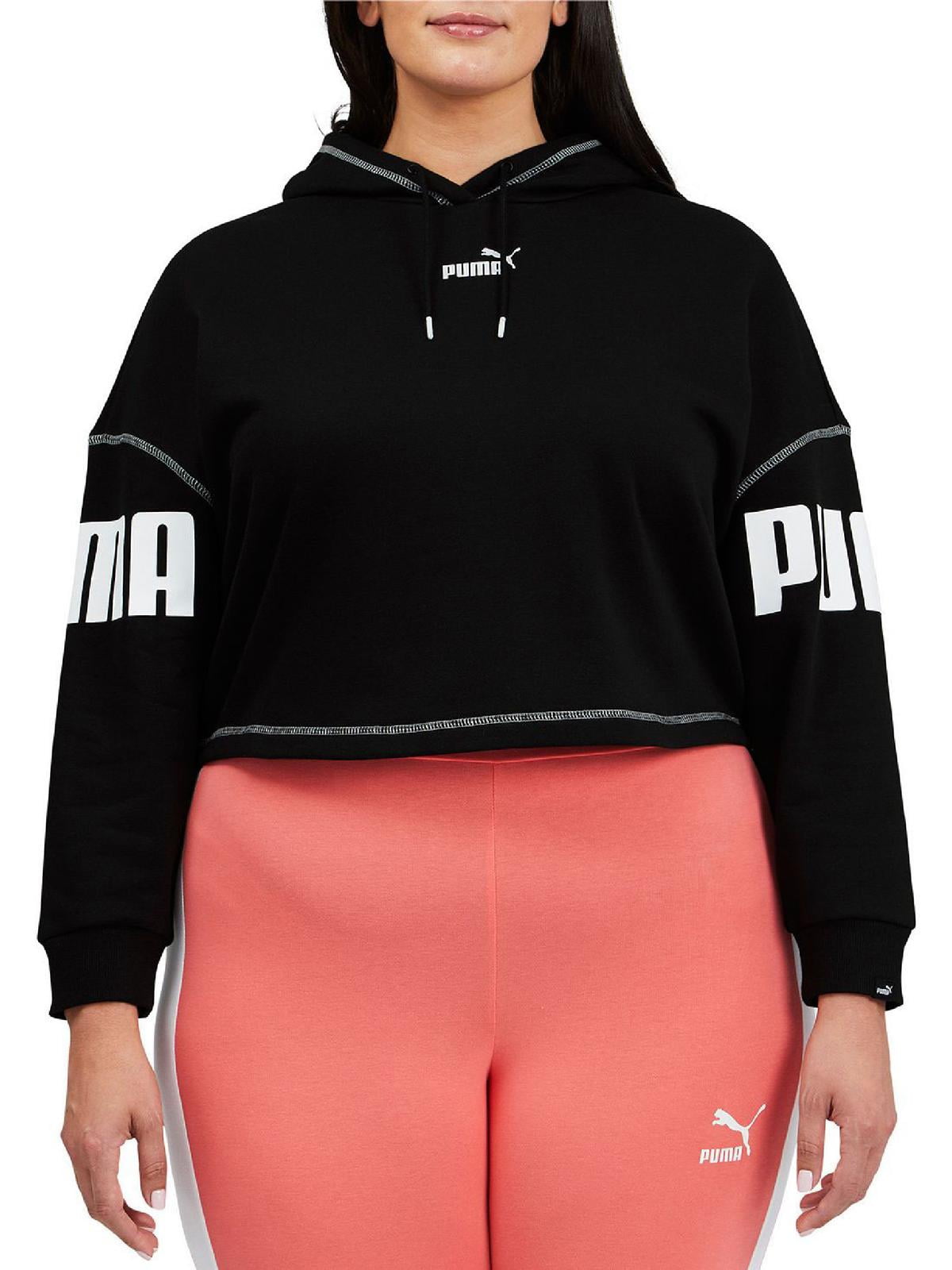 Puma Womens Plus Cozy Warm Hoodie Black Size 2X