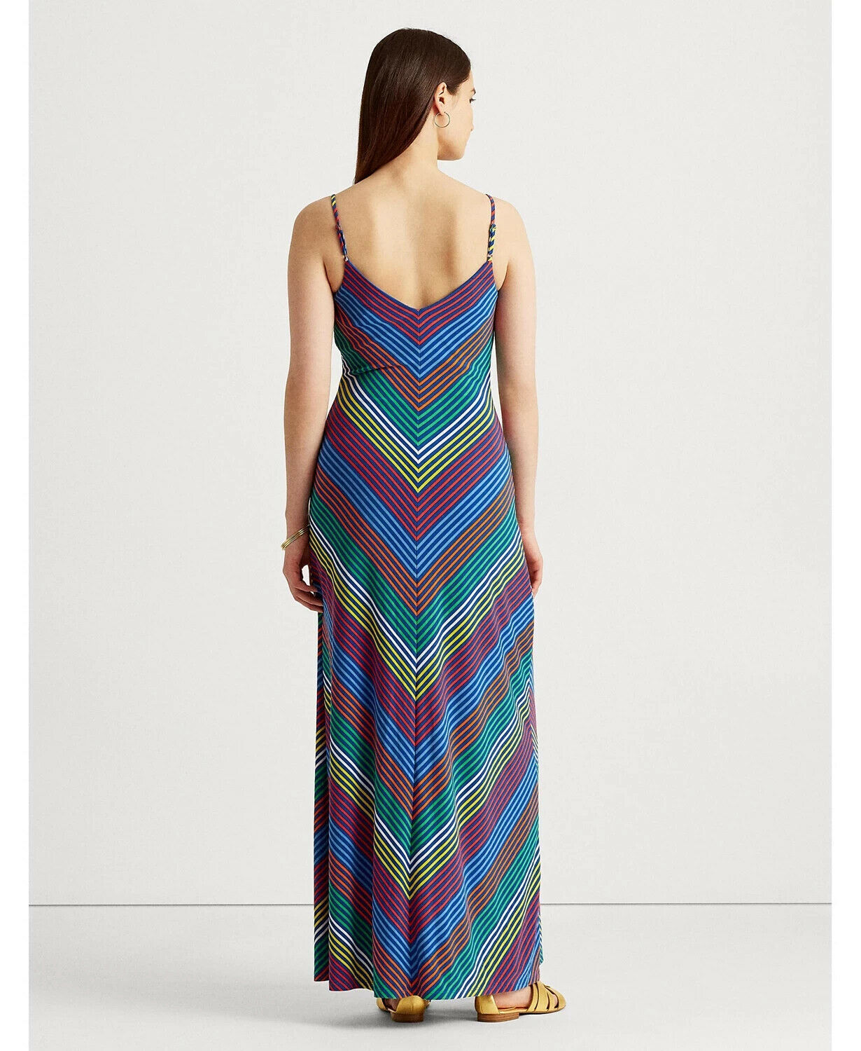 Lauren Ralph Lauren Chevron Jersey Maxidress Womens Size 2 Multi MSRP $145