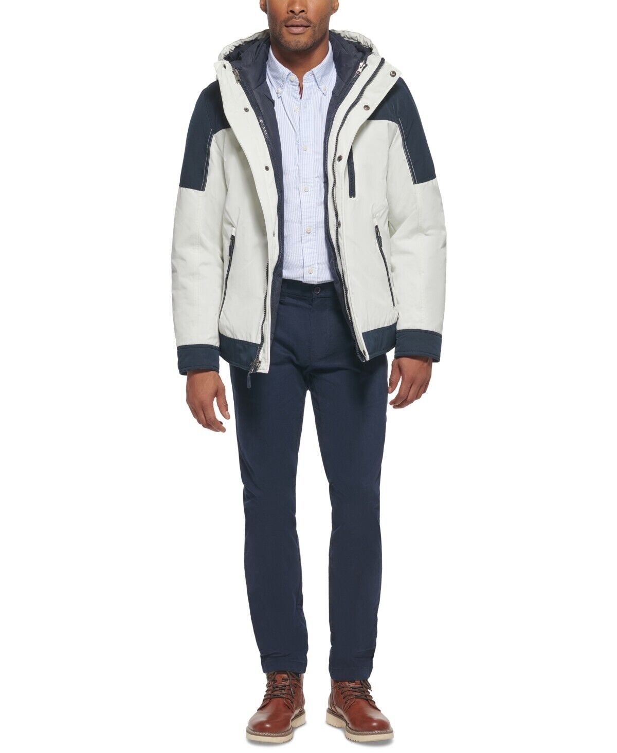 Club Room Men's 3-in-1 Hooded Jacket White Size XL MSRP $250