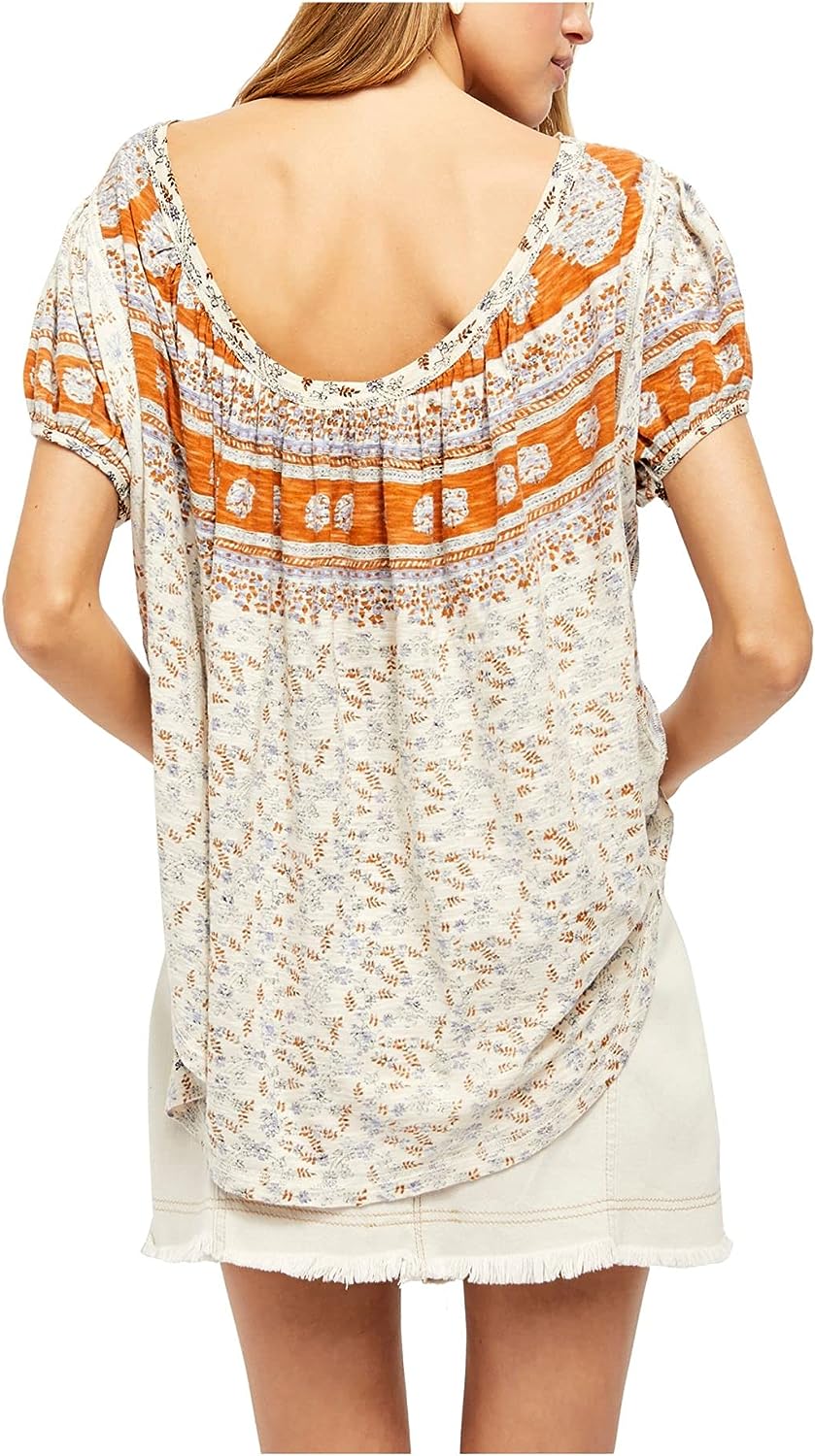 Free People Paisley Top Ivory Combo Size XS