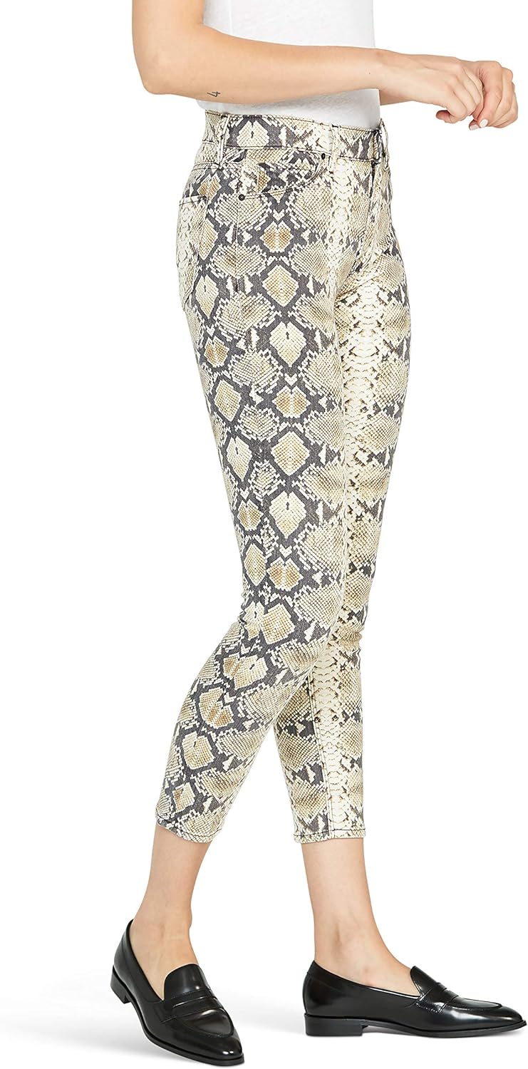 HUDSON Women's Barbara High Rise, Super Skinny Ankle Jean, Beige Python, Size 27
