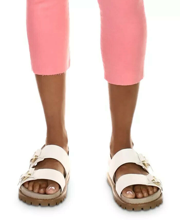Michael Kors Cropped Denim Jeans Bright Blush Pink Size 10 MSRP $98