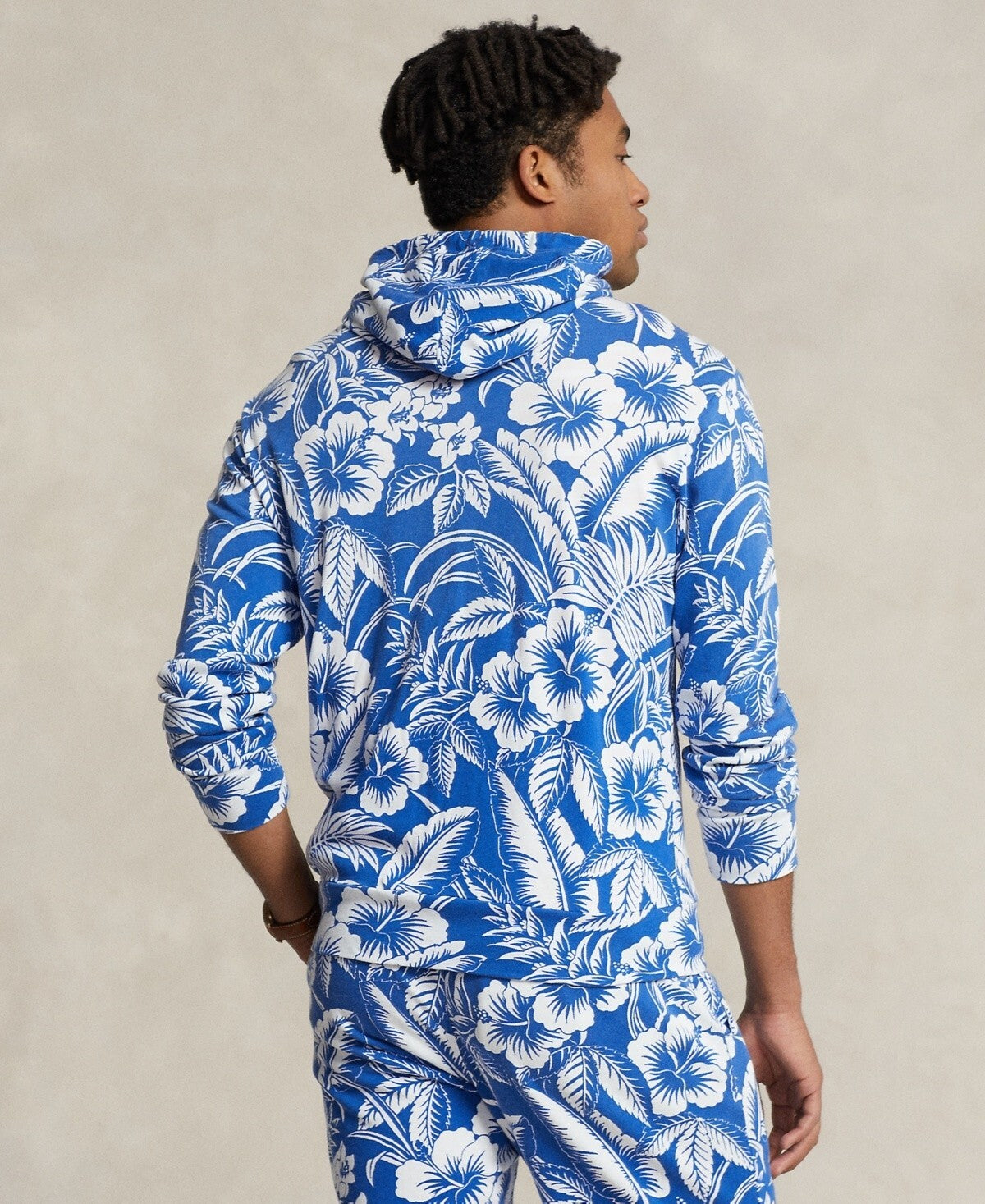 Polo Ralph Lauren Men's Tropical Floral Spa Terry Hoodie Blue SIze M MSRP $148