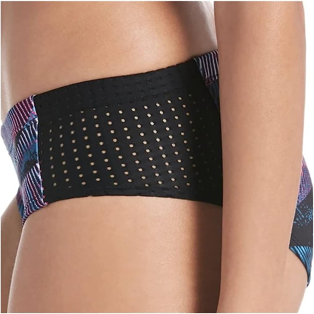Nike Women's Line Up Printed Hipster Bikini Bottoms Size S Fuschia Pink Blue