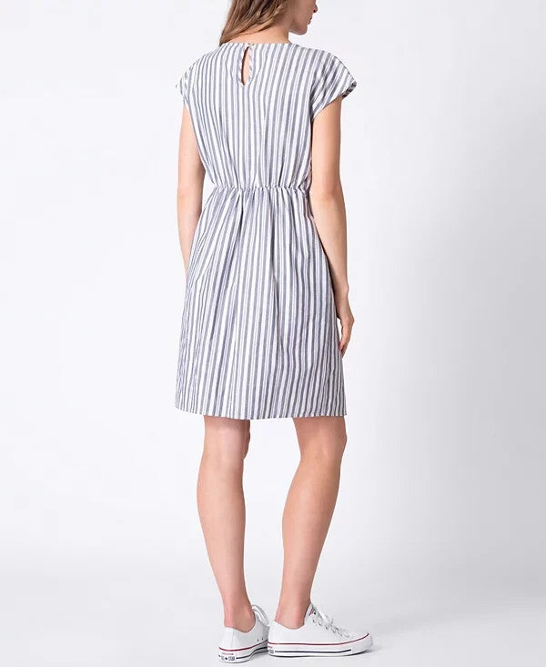Seraphine Women's Maternity Nursing Dress Gray White Size 2 MSRP $85