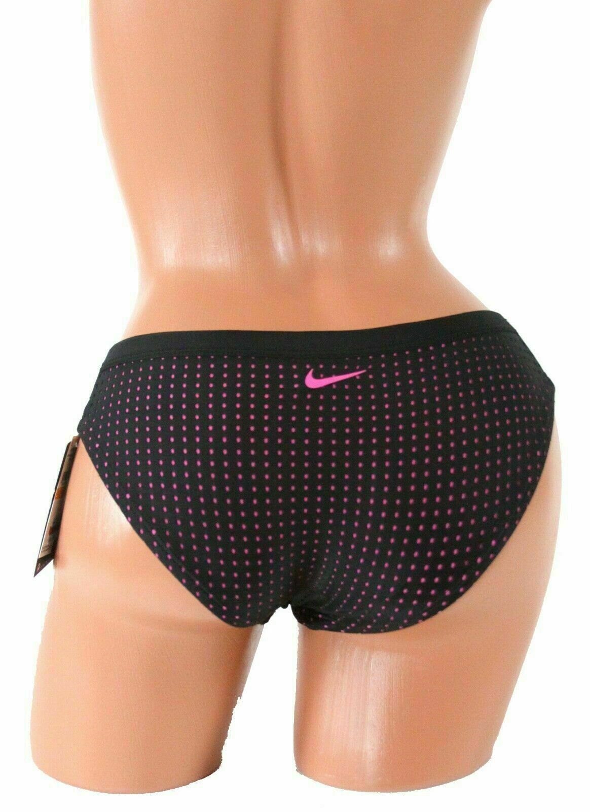 Nike Sport Women Mesh Bikini Bottoms Black Hot Pink Size XS