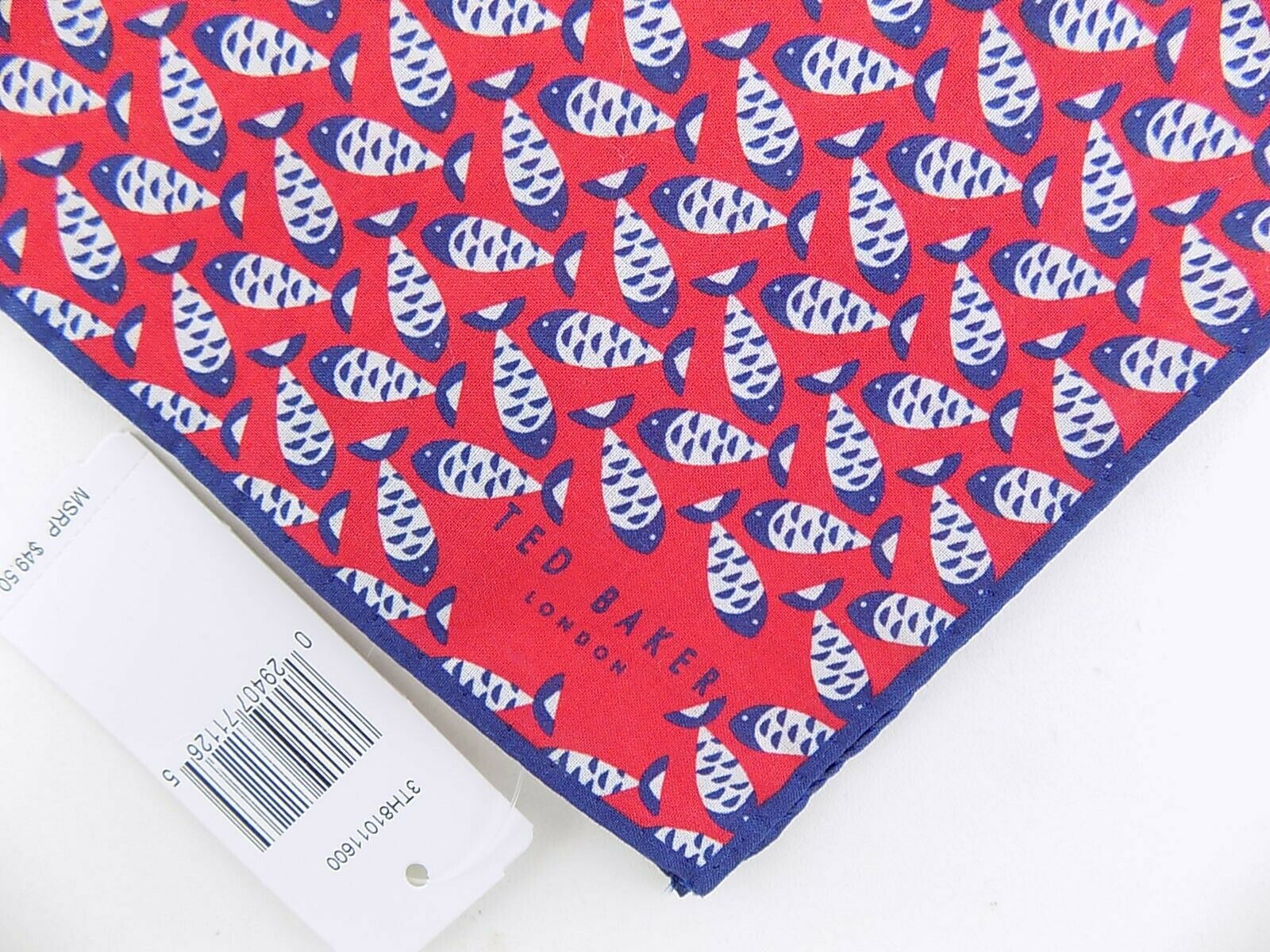 Ted baker mens hand handkerchief pocket square red 12