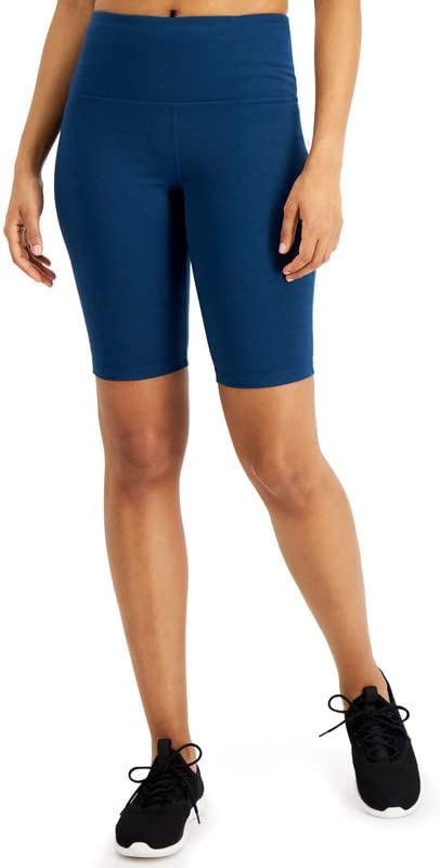 Ideology Women's Sweat Biker Shorts Moonlit Ocean Blue Size XXL